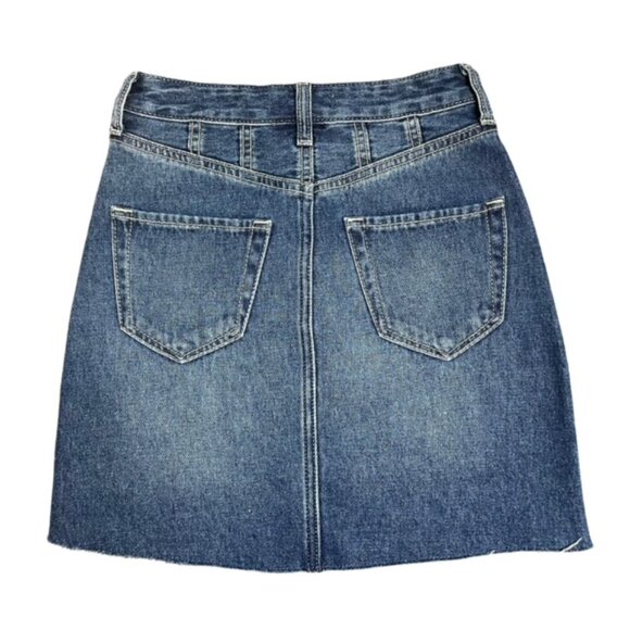 HOLLISTER Ultra High-Rise Distressed Denim Mini Skirt, Size 00 - NWT - Picture 2 of 5